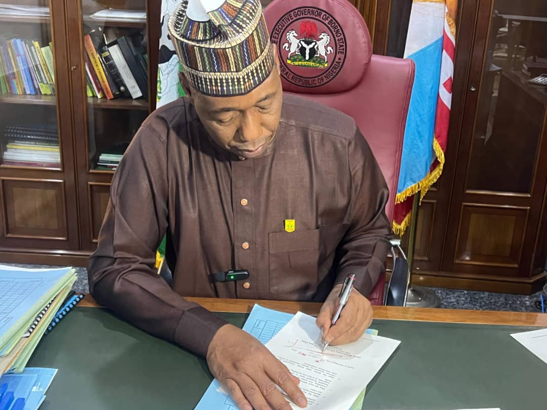 GovBorno's tweet photo. .@ProfZulum Signs Executive Orders to Prohibit Indiscriminate Felling of Trees, Mandate Sanitation Exercise.. https://t.co/BaAKWzqufF https://t.co/PCYNvp9SrY