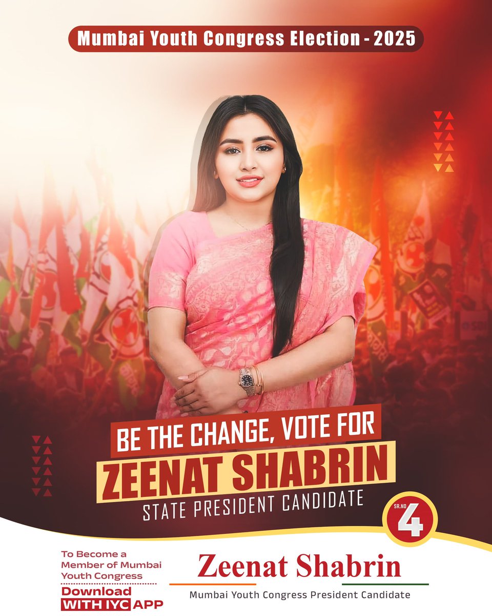 ShabrinZeenat's tweet photo. I’m Zeenat Shabrin — not just a candidate, but your voice.

From jobs to education, safety to startups — I’ll raise youth issues and fight for real change.

As a woman, I know your struggles. I stand with your dreams — and I’ll work to turn them into reality.

Let’s bring honest, bold leadership to Mumbai Youth Congress — together!

Your support is my strength.

#ZeenatShabrin #YouthVoice #MumbaiElection #IndianYouthCongress