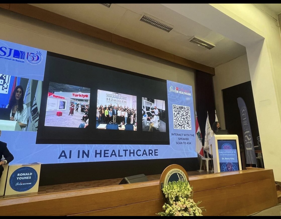 KediMobile's tweet photo. 💫@KediMobile CSO Ass. Prof. Banu Kılıç was an invited speaker at the “AI in Healthcare” conference hosted by @usjliban! 🌍🧠 &amp; presented our app Orthodontist—using
#AI to detect skeletal malocclusions from a single normal profile picture.🔗 https://t.co/laYI5HsgBc
 #Orthodontics https://t.co/vrFAlApb4E
