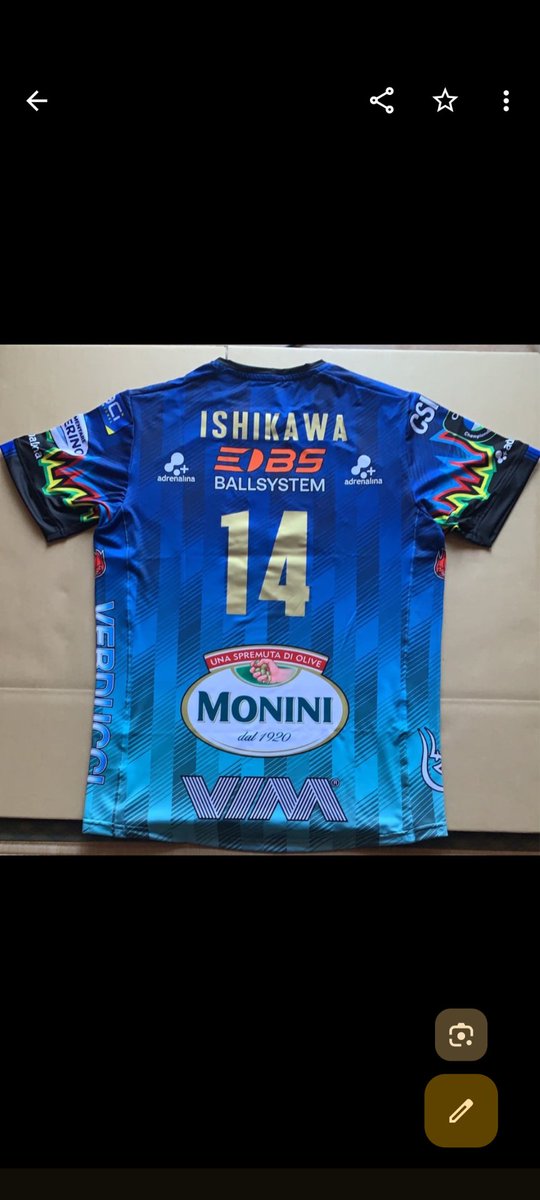 石川祐希 選手のチャンピオンズリーグ仕様のペルージャユニフォームを