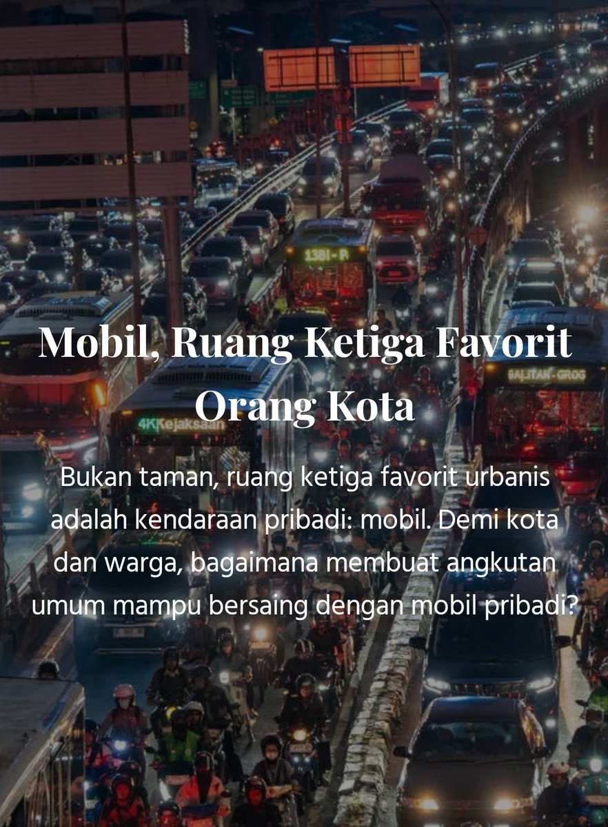 neli triana (@neli_triana) on Twitter photo Macet2an tak mengapa krn mobil ruang ketiga favorit kaum urban. Biar ga terus terlena sm mobil, makin macet, makin polusi, bagaimana cara angkutan umum dapat bersaing dg mobil? kompas.id/artikel/mobil-… <a href="/hariankompas/">Harian Kompas</a> Macet2an tak mengapa krn mobil ruang ketiga favorit kaum urban. Biar ga terus terlena sm mobil, makin macet, makin polusi, bagaimana cara angkutan umum dapat bersaing dg mobil? kompas.id/artikel/mobil-… <a href="/hariankompas/">Harian Kompas</a>