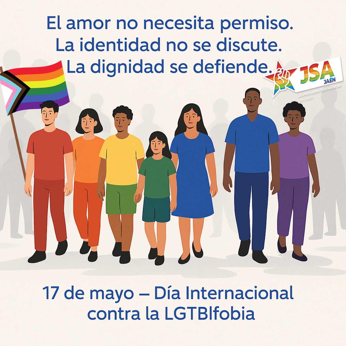 ✊🏽 Ser quien eres no es un delito.
💜 Hoy alzamos la voz contra el odio y por el respeto.
🌈 17 de mayo – Día Internacional contra la LGTBIfobia