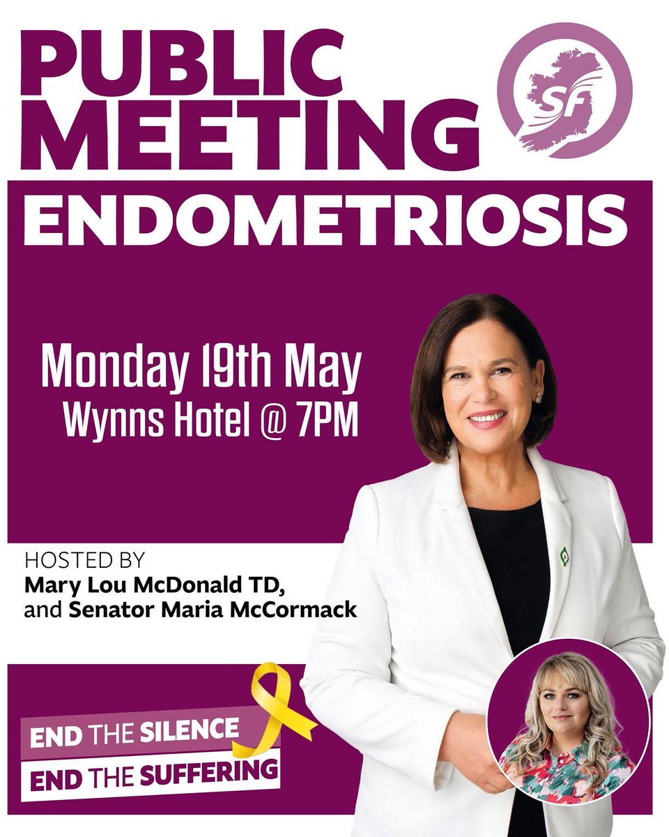 Jess NĂ MhaolĂĄin (@jess_nimhaolain) on Twitter photo Reminder of <a href="/MaryLouMcDonald/">Mary Lou McDonald</a>âs endometriosis event on Mondayđď¸
The drive Mary Lou & Maria are showing the campaign is unmatched by anything Iâve seen in 10 yrs of my political working life. Finally patients like us are being heard.
Register here đđť
endometriosisdublin.eventbrite.ie Reminder of <a href="/MaryLouMcDonald/">Mary Lou McDonald</a>âs endometriosis event on Mondayđď¸
The drive Mary Lou & Maria are showing the campaign is unmatched by anything Iâve seen in 10 yrs of my political working life. Finally patients like us are being heard.
Register here đđť
endometriosisdublin.eventbrite.ie