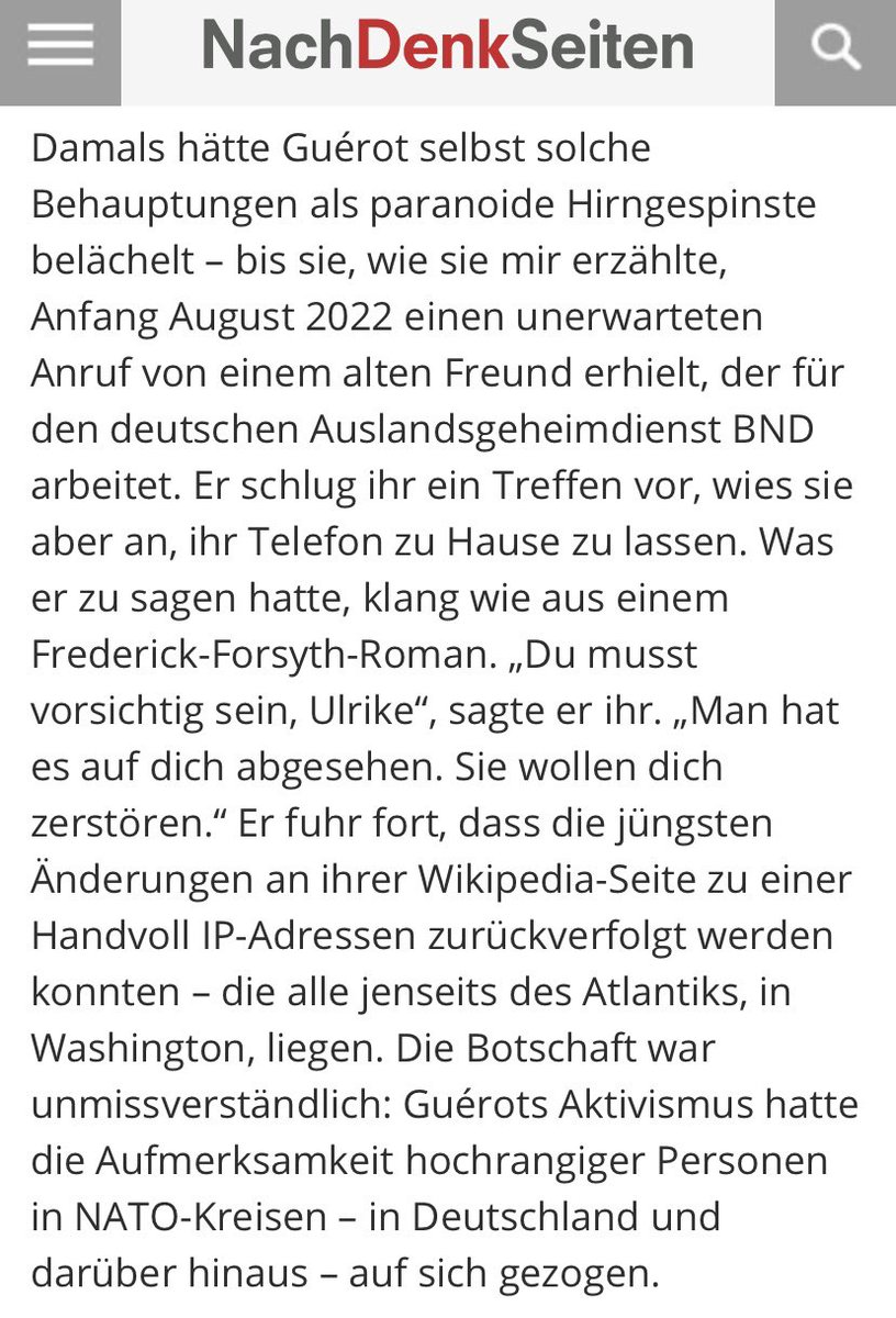 Ulrike Guérot, die Jeanne d’Arc der Schwurblerszene. Nun ist sie auch noch Opfer der USA und der NATO-Geheimdienste.

Wer glaubte, dass es nach Scheidenherpes nach Lanz-Besuch keine  Steigerung geben würde, hat sich geirrt.