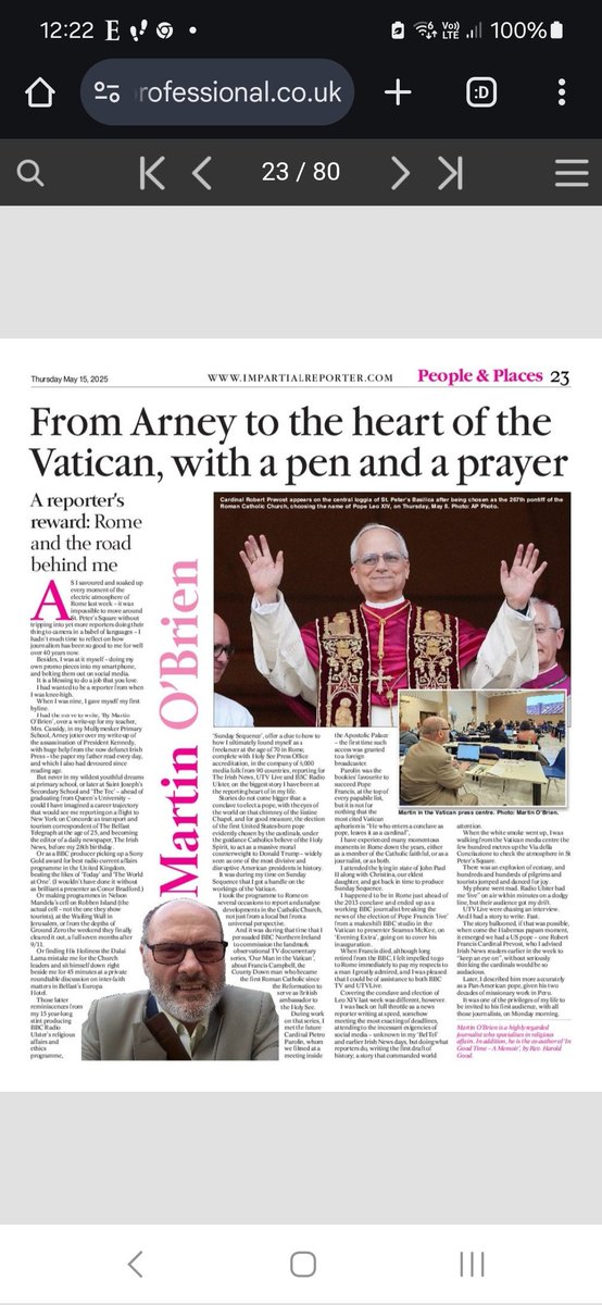 Martin O'Brien (@martinobriencom) on Twitter photo Thank you <a href="/impartialrep/">The Impartial Reporter</a> <a href="/rodneyedwards/">Rodney Edwards</a> for inviting me to write about my unforgettable experiences in Rome & to reflect on my career. Congrats on the Reporter's 200th anniversary. What an achievement! The Reporter & Fermanagh Herald essential reading growing up. #PopeLeoXIV Thank you <a href="/impartialrep/">The Impartial Reporter</a> <a href="/rodneyedwards/">Rodney Edwards</a> for inviting me to write about my unforgettable experiences in Rome & to reflect on my career. Congrats on the Reporter's 200th anniversary. What an achievement! The Reporter & Fermanagh Herald essential reading growing up. #PopeLeoXIV