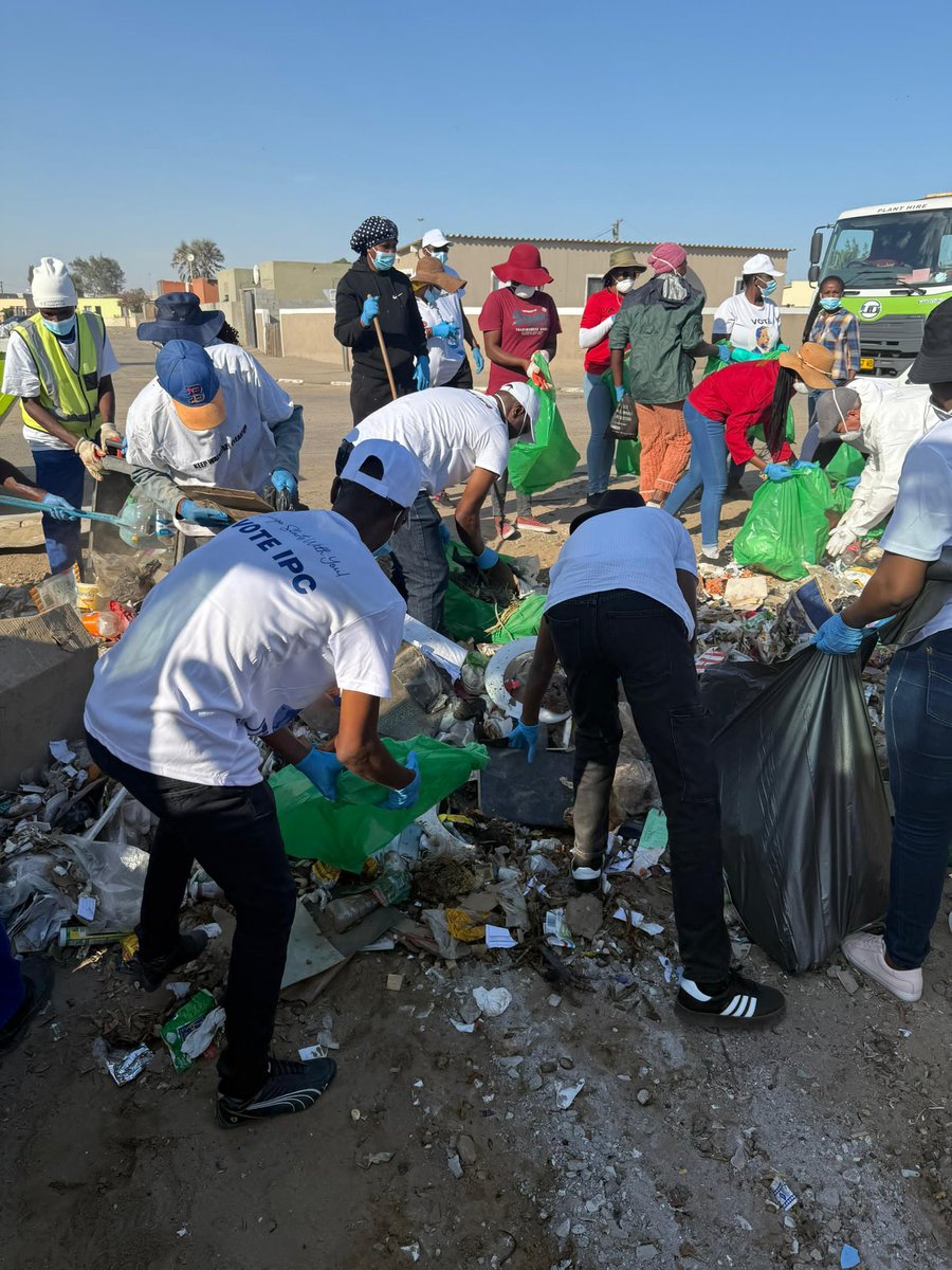 The #IPC People’s MPs, together with patriotic members of the public, are actively participating in the weekly cleaning campaign in Walvis Bay. This initiative reflects the people's unwavering support in directly confronting sabotage by bureaucrats &amp; other elements.
#IPC