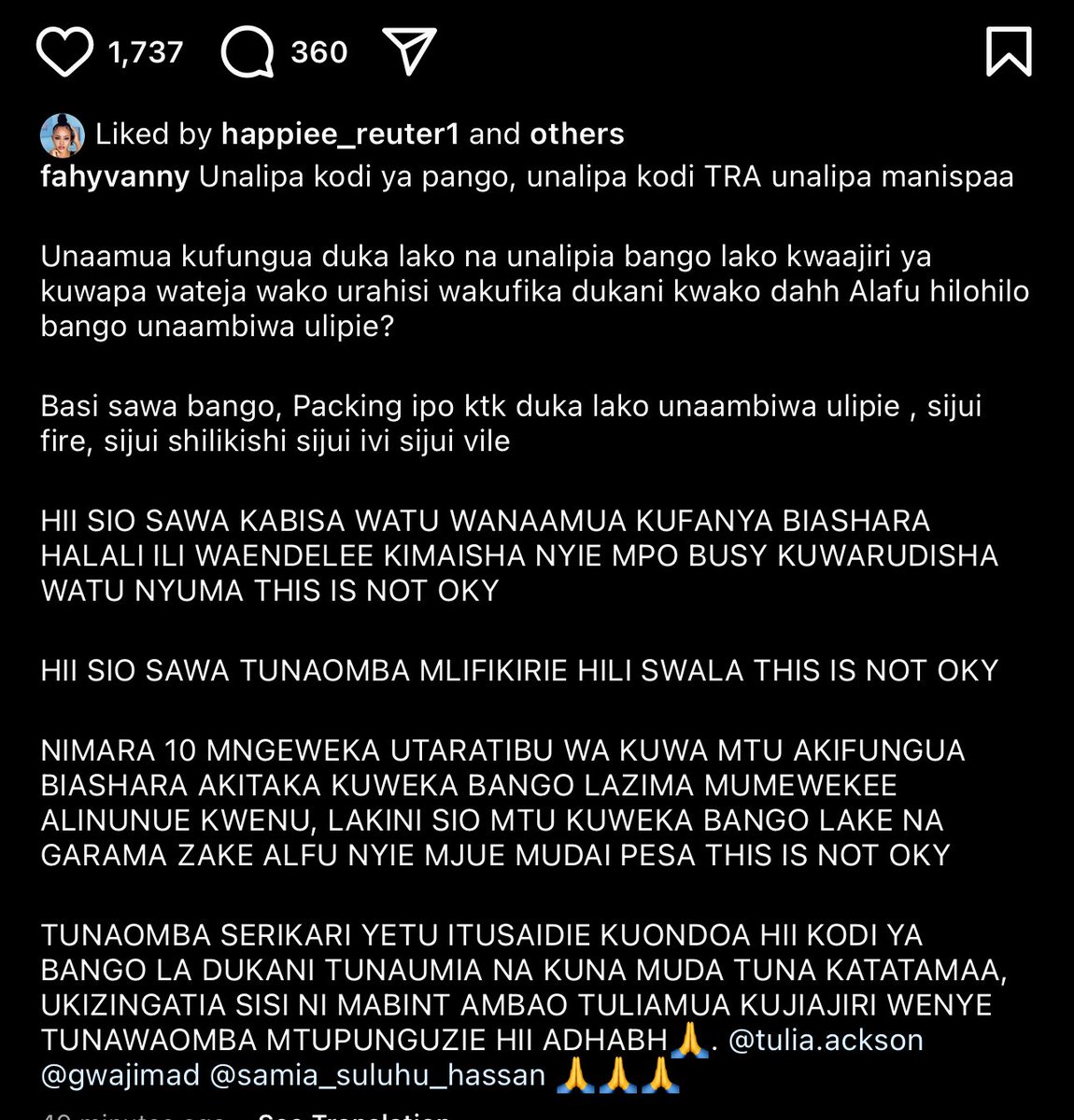 Wakiandika post kama hizi huwa wanawahi kufuta, shida nini?