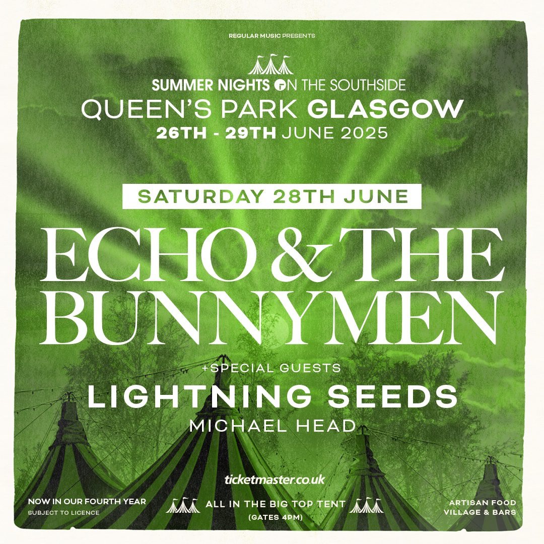 ✨ Not long now until we return to one of our favourite places – Glasgow!
A few tickets still available for what promises to be a truly magical day. 🎶💫

Don’t miss out – grab yours while you can!

bunnymen.com/tour/