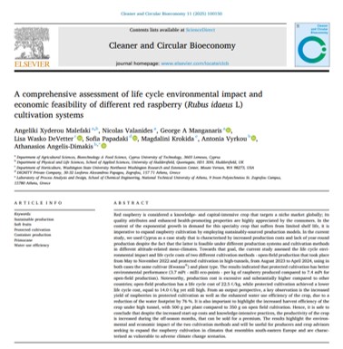 Check out our lattest publication in  Cleaner and Circular Bioeconomy (<a href="/ElsevierConnect/">Elsevier</a> )

Life cycle environmental impact and economic feasibility for different red #raspberry (#Rubus idaeus L) cultivation systems

Link: sciencedirect.com/science/articl…

Fundings schemes: <a href="/PrimesoftE/">PRIMESOFT_Horizon Europe</a> ,