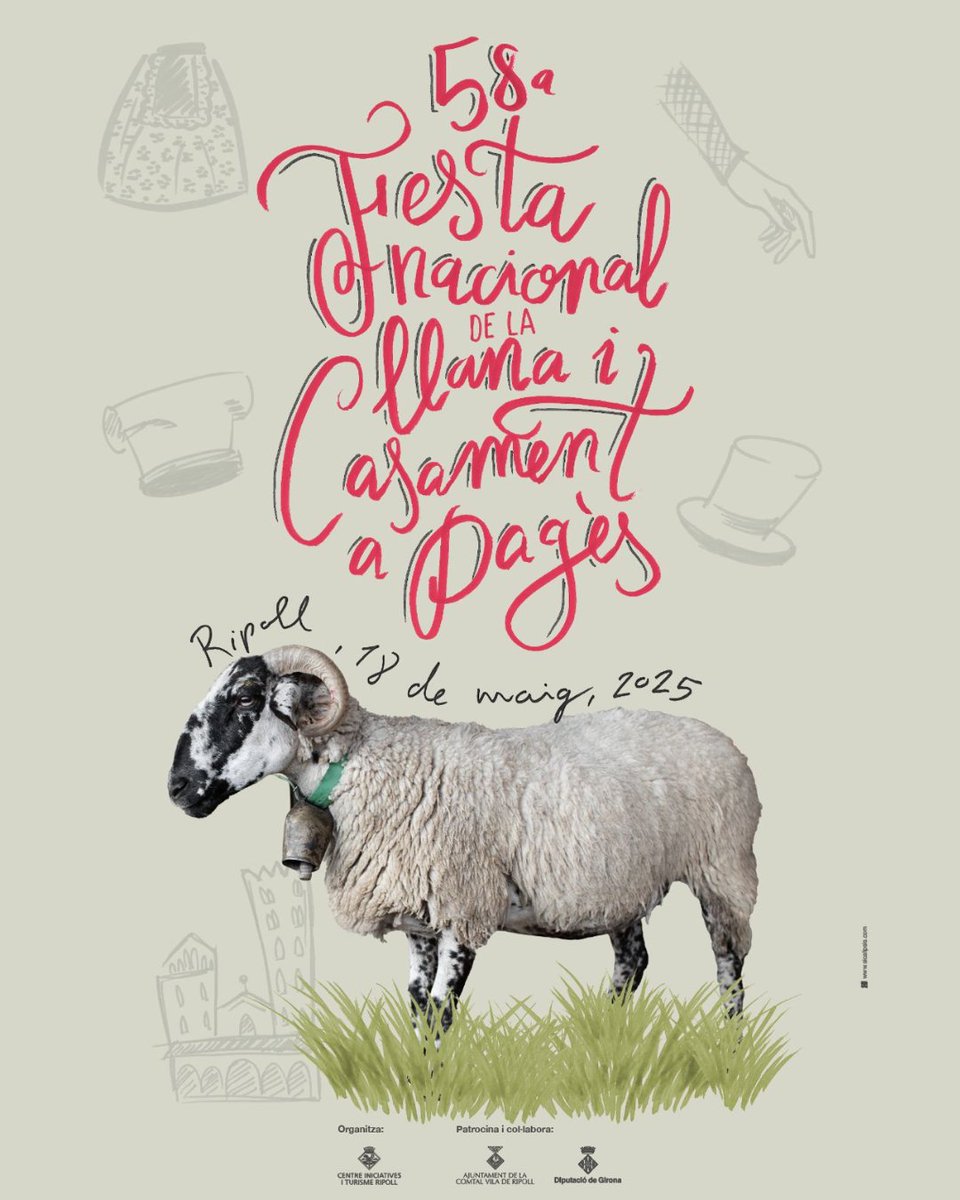 📢Aquest diumenge 18 de maig Festa de la Llana i casament a pàgès a #Ripoll