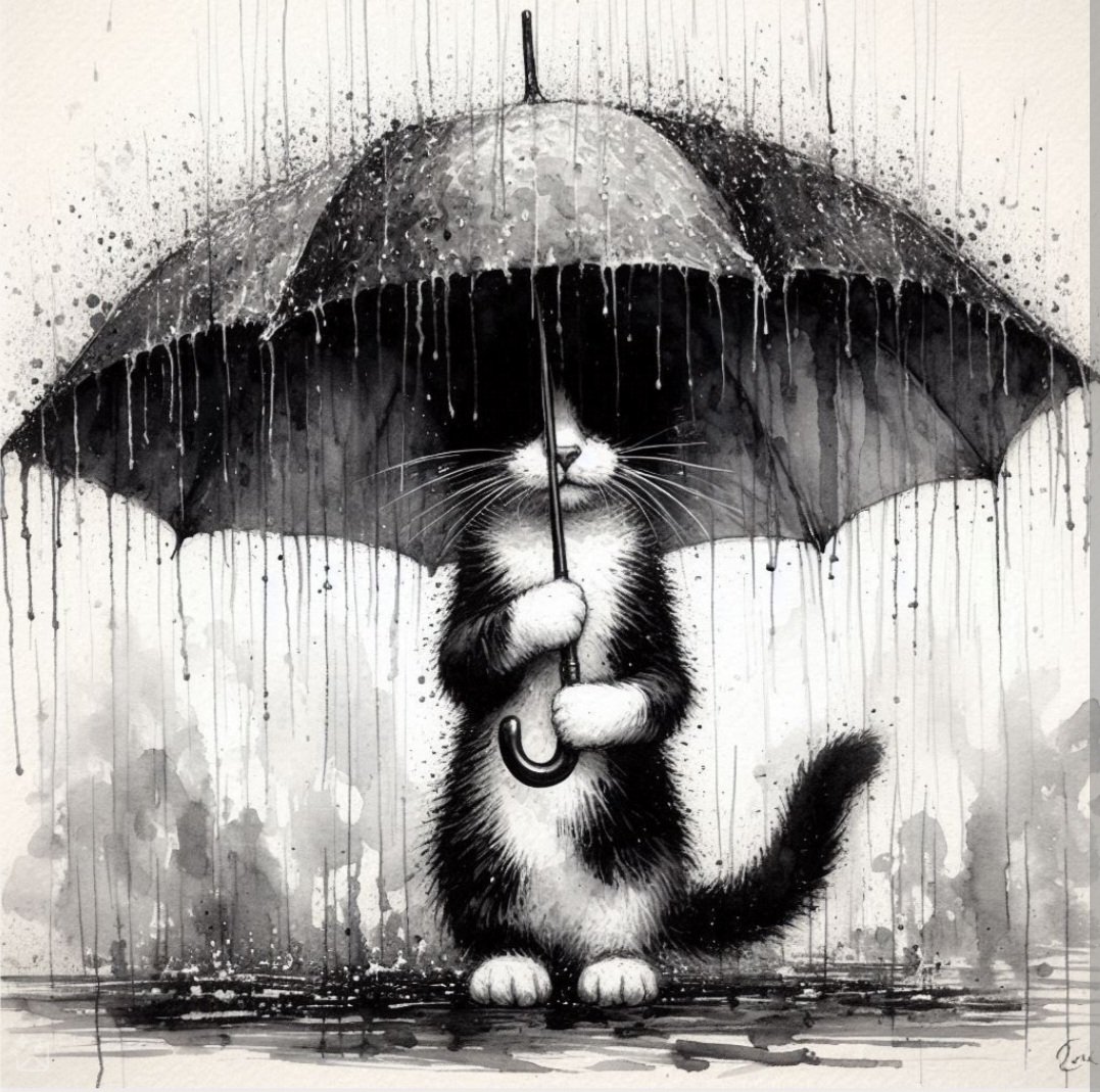 Good Caturday, everyone . It's a bit rainy here.  I hope y'all have an amazing day 😊🌞🌧☕️🇺🇲🙏