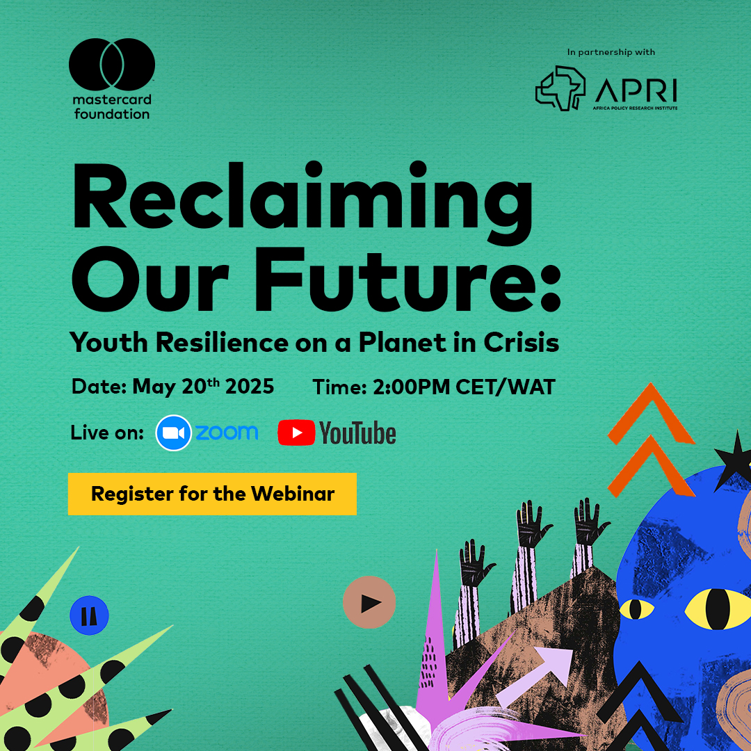 Mastercard Foundation (@mastercardfdn) on Twitter photo This Tuesday, join the youth leaders and collaborators behind the project, 'Reclaiming Our Future,' developed in partnership with <a href="/APRI_Africa/">APRI - Africa Policy Research Institute</a>, for a live conversation about youth-led climate collaboration, knowledge, and power. Register here: ow.ly/U0ps50VUfKw This Tuesday, join the youth leaders and collaborators behind the project, 'Reclaiming Our Future,' developed in partnership with <a href="/APRI_Africa/">APRI - Africa Policy Research Institute</a>, for a live conversation about youth-led climate collaboration, knowledge, and power. Register here: ow.ly/U0ps50VUfKw