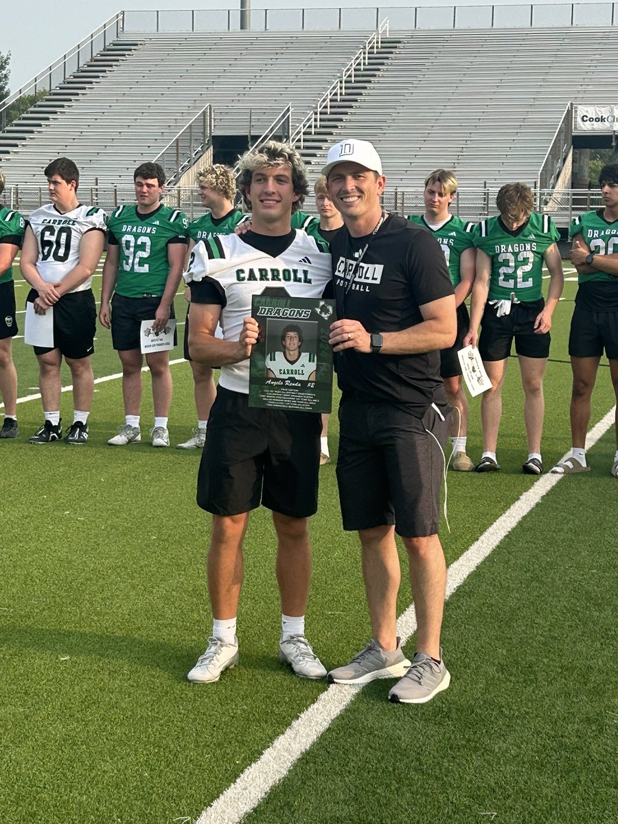 ANGELO RENDA

TEAM CAPTAIN

4-6A 1ST TEAM ALL-DISTRICT QUARTERBACK

4-6A DISTRICT MOST VALUABLE PLAYER

FORT WORTH STAR-TELEGRAM 1ST TEAM ALL-AREA
DALLAS MORNING NEWS 2ND TEAM ALL-AREA

PADILLA POLL 1ST TEAM ALL-STATE
TSWA HONORABLE MENTION ALL-STATE

Not finished yet!