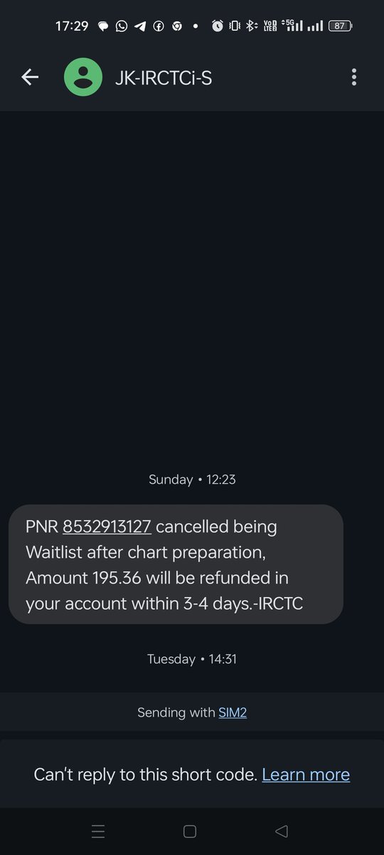 SK20081997's tweet photo. @IRCTC Why are you taking too much charges.
I booked a Tatkal ticket that was on the waiting list. The total amount I paid was ₹267. However, when the ticket was not confirmed after the chart was prepared, I received a refund of ₹195.Does that mean the cancellation charge is 72 https://t.co/tdmcQt57Dn