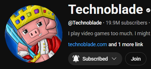 susanfox's tweet image. Technoblade is at 199%!
SUBSCRIBE TO TECHNOBLADE
LET'S HIT THAT 20 MIL!!!