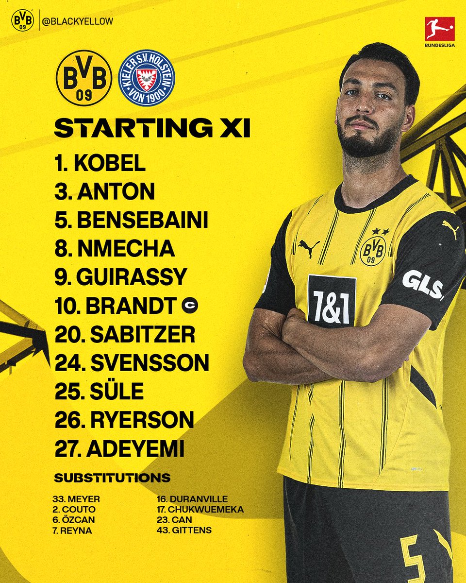 🚨 STARTING XI VS HOLSTEIN KIEL 🚨