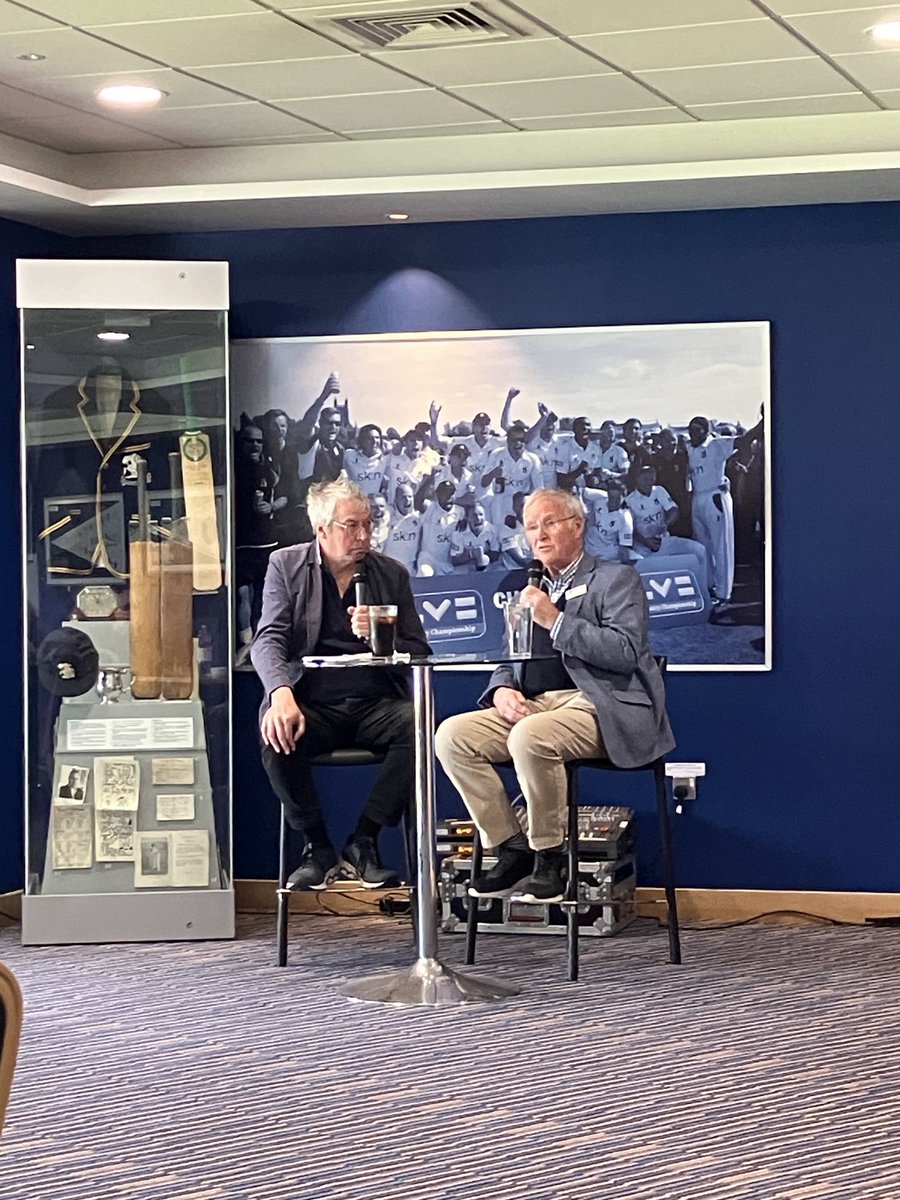 It’s lunchtime ⁦<a href="/Edgbaston/">Edgbaston Stadium</a>⁩.

Where the legendary Dennis Amiss (excellent opener &amp; now Club President) is doing a chat with a Q&amp;A in the lounge. 

Not much he doesn’t know about batting.

Terrific sessions, these. Real benefit of being an ⁦<a href="/WarwickshireCCC/">Bears 🏏</a>⁩ member. 🏏