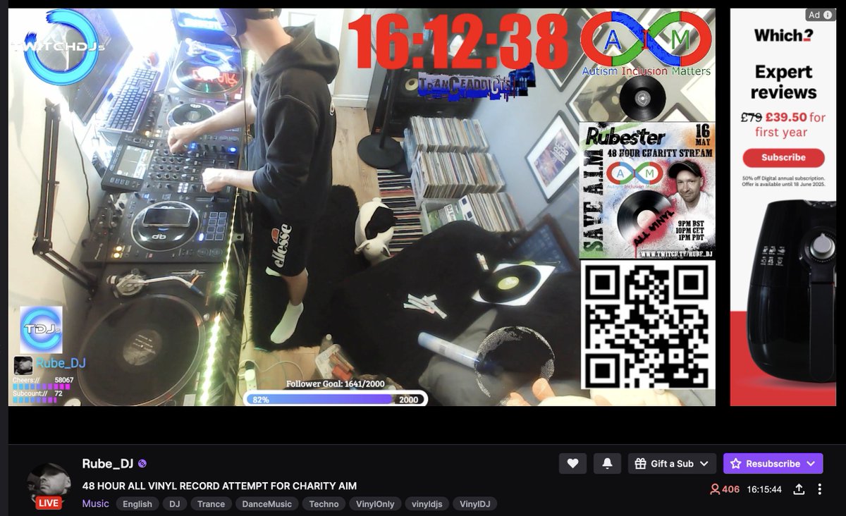 What do you think of this <a href="/discogs/">Discogs</a>? This man is playing 48 hours on vinyl for charity (twitch.tv/rube_dj) and he's already played a few tunes that have now ended up in my Discogs basket!