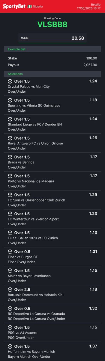 20 odds