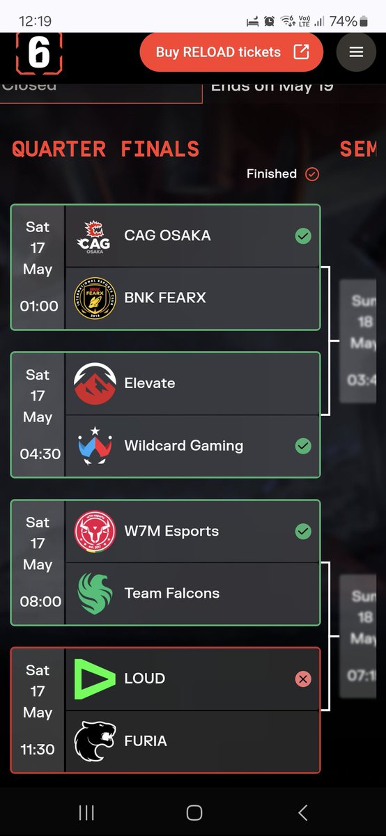 My quarter final predictions went pretty good... semi finals starts in 3.5hrs! 

Who will win make it to finals?

#reload #RainbowSixSiege