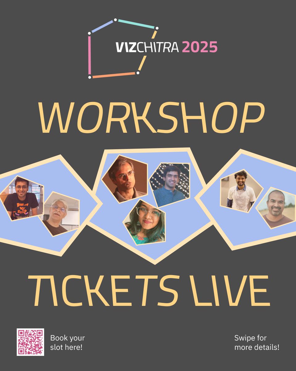 📢 #VizChitra2025 Workshop Tickets Are Now Live!
🎟️ Limited seats, lots to learn
🛠️ 28 June | 📍 Bengaluru
🎫 Early bird prices

Find workshop details below and book tickets here: hasgeek.com/VizChitra/2025…
