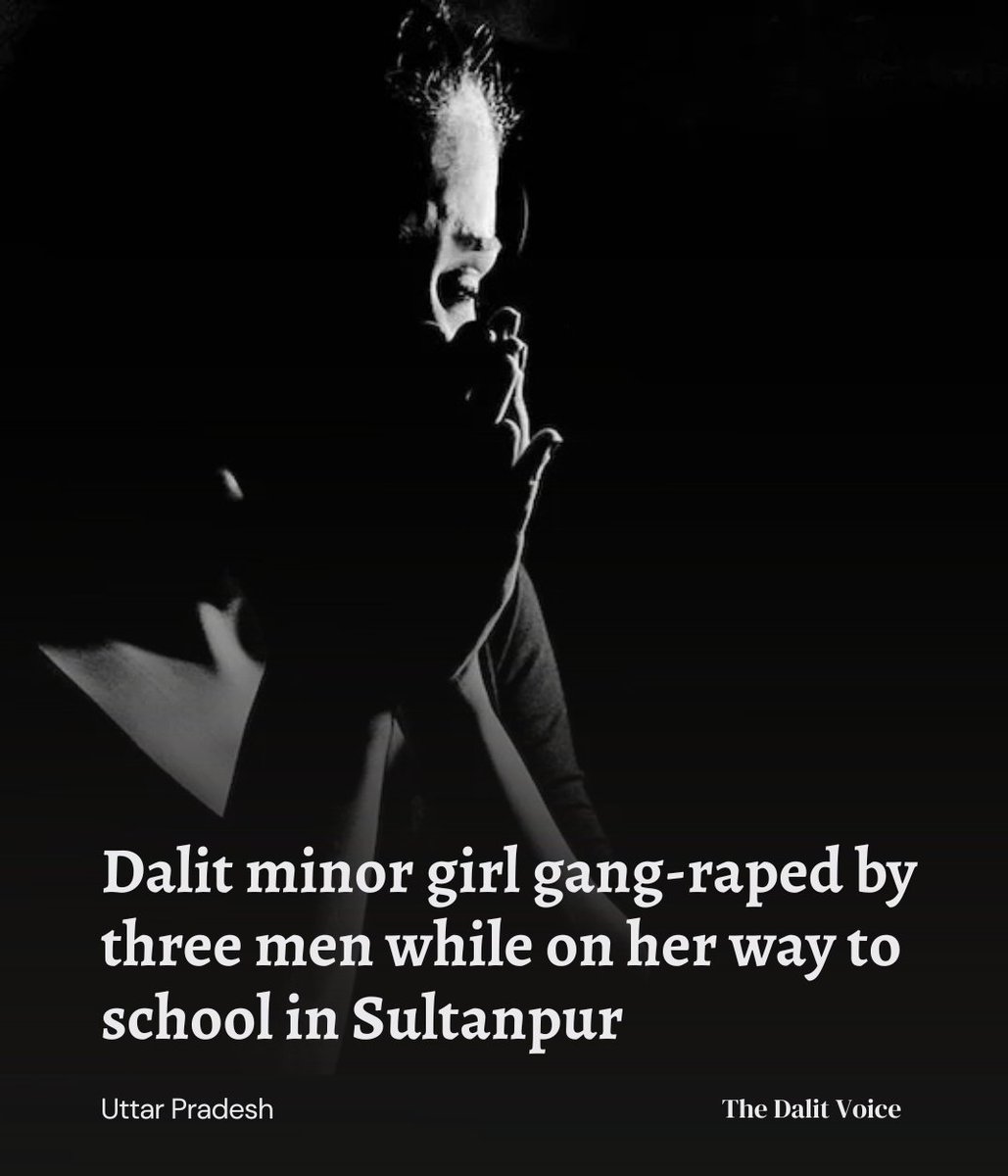 Chhotu_Vasava's tweet photo. Horrific A Dalit minor girl was gang-raped by three men while on her way to school in Sultanpur, UP. FIR registered under several serious sections including #SCAct
#DalitLivesMatter https://t.co/Wrag0FhxS0