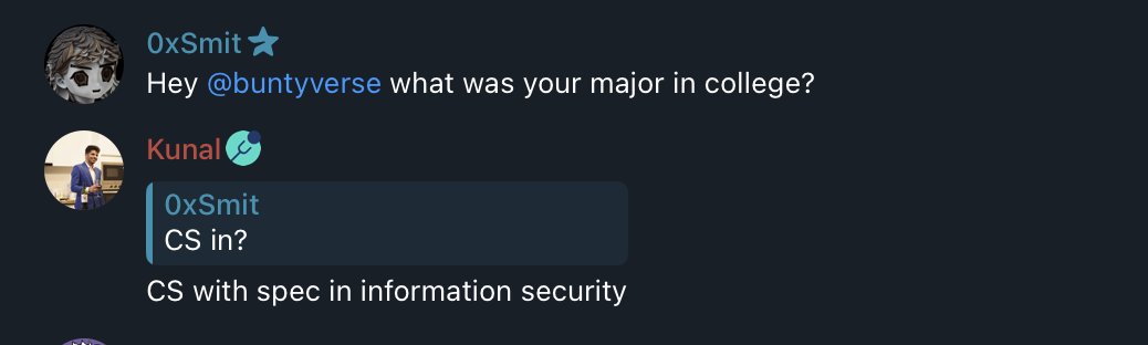 Smit (@0xsmit) on Twitter photo not many know that <a href="/buntyverse/">Kunal (DeFAI arc)</a> has a degree in information security.
he could have saved his last employer from getting hacked but he was busy shitposting on twitter 😭😭😭 not many know that <a href="/buntyverse/">Kunal (DeFAI arc)</a> has a degree in information security.
he could have saved his last employer from getting hacked but he was busy shitposting on twitter 😭😭😭