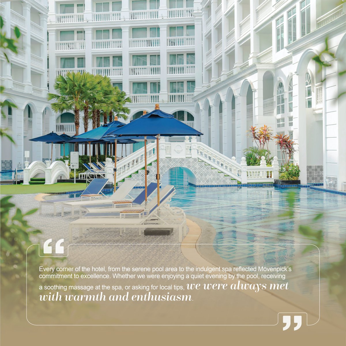 MovenpickMythTH's tweet photo. 𝗧𝗶𝗺𝗲𝗹𝗲𝘀𝘀 𝗲𝗹𝗲𝗴𝗮𝗻𝗰𝗲, 𝗵𝗲𝗮𝗿𝘁𝗳𝗲𝗹𝘁 𝗺𝗼𝗺𝗲𝗻𝘁𝘀 — thank you, 𝗔𝗻𝗻𝗮, for capturing the soul of our hospitality so beautifully in your review on Google. We look forward to welcoming you back again.

Enjoyed your stay? https://t.co/2i0JR7hyJj