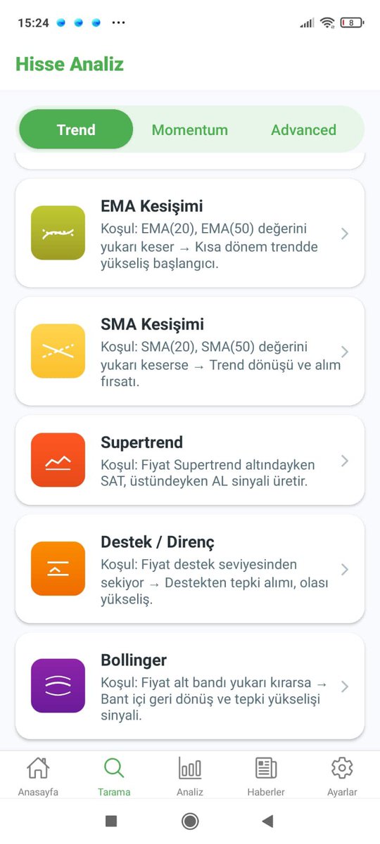 ahmetkasa_'s tweet photo. Yeni Özellik: Supertrend AL Sinyali Taraması
Artık ProBorsa, Supertrend indikatörünün AL verdiği hisseleri otomatik olarak tarıyor.
Trend başlarken yakalayın.
#ProBorsa #Supertrend #YeniÖzellik #TeknikAnaliz
Uygulama linki => https://t.co/P3k36iPrfw https://t.co/IMOiXUjdro