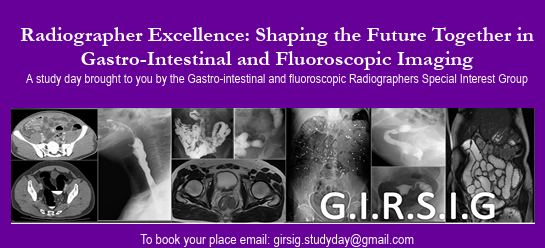 The Gastro-intestinal and fluoroscopic Radiographers special interest group are hosting a study day on the topic of 'Shaping the Future Together in Gastro-Intestinal and Fluoroscopic Imaging' 

Learn more about the day: ow.ly/sWJF50VT6Z8