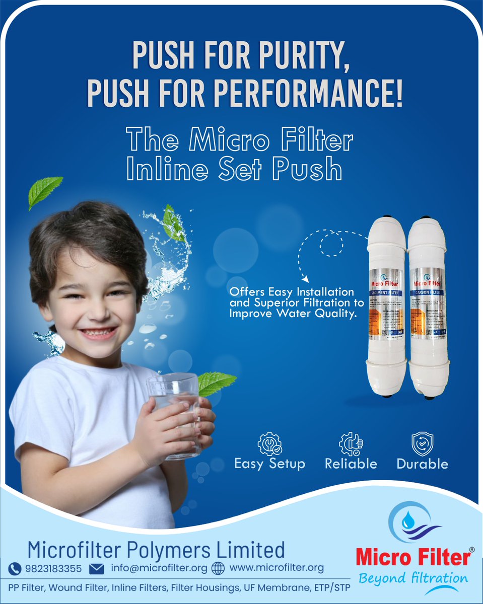 MicroFilterX's tweet image. 💧 Upgrade to Cleaner, Safer Water Today! 💧
Ensure pure, healthy drinking water with the Micro Filter Inline Set Push.
📞 9823183355
🌐  microfilter.org

#WaterPurifier #ROFilter #InlineFilter #WaterFiltration #CleanWater #SafeDrinkingWater #HealthyWater
