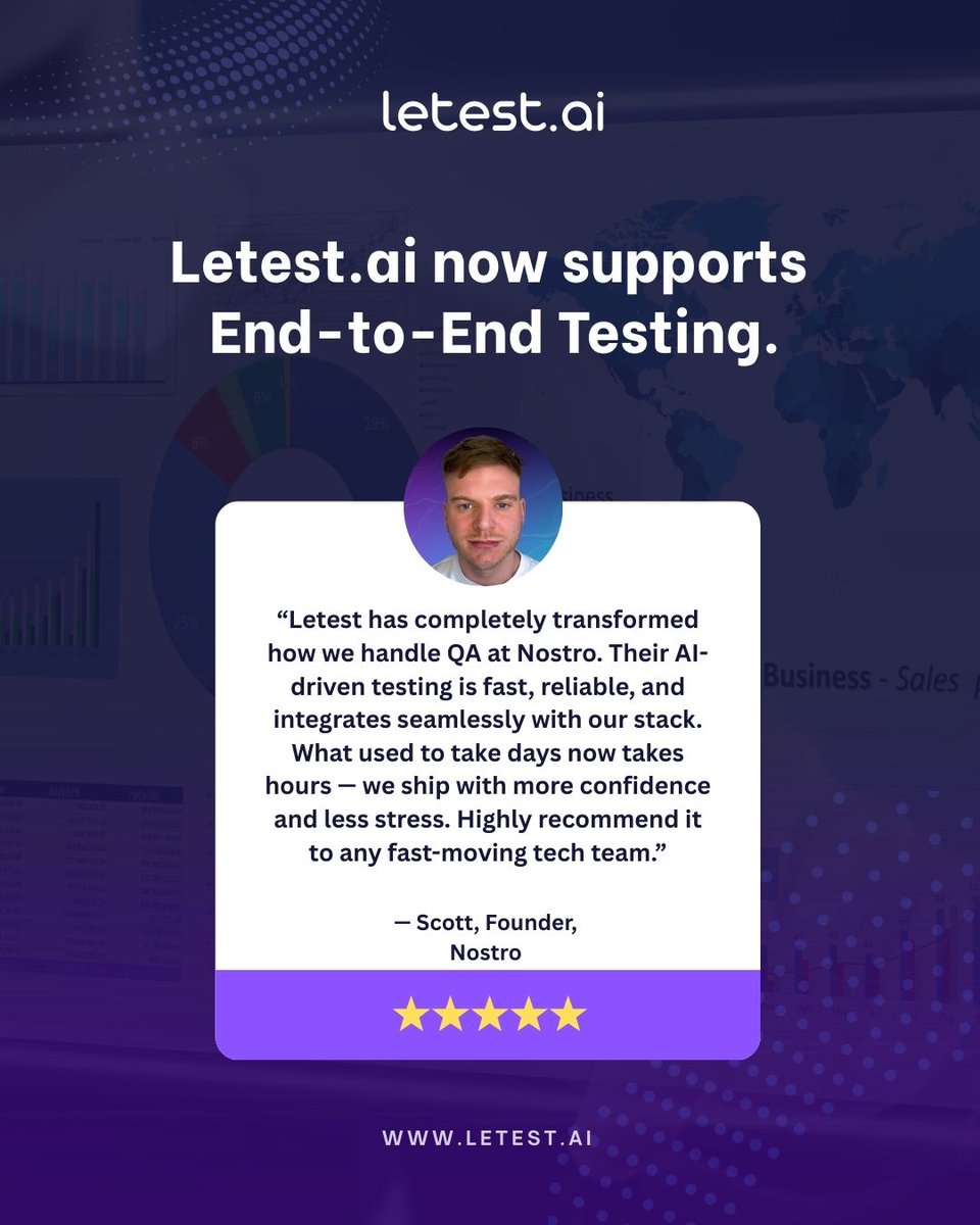 letest_ai's tweet photo. 🚀 Big News from https://t.co/54Uusppcys
We now support End-to-End Testing — making your QA process faster, smarter, and fully automated with AI. 🤖

#QAautomation #AITesting #EndToEndTesting #LetestAI #DevOps #SoftwareTesting #TechStackUpgrade #StartupTools #ProductivityBoost https://t.co/mNG4n1Ys1u