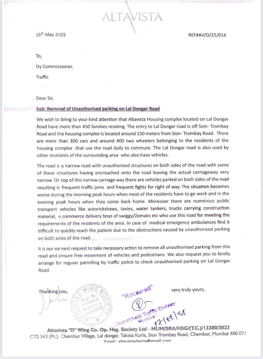 DeepuLuthra's tweet photo. @mumbaitraffic @mybmc @MumbaiPolice @spenta_corp letter submitted today please get it action @mumbaifireserve https://t.co/f04rE5X2sf