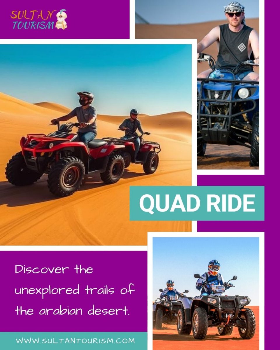 SultanTourism_'s tweet photo. 🏜️ Gear up for Sultan Tourism’s Quad Ride!
Tackle rugged desert trails on a thrilling ATV adventure. 🚀
🌐 Book now: https://t.co/Z5CyaJhzNN

#QuadRideAdventure #SultanTourism #DesertExploration #ATVDesertTour #ThrillSeeker #AdventureTravel #OffRoadFun https://t.co/rACAAqCTKR