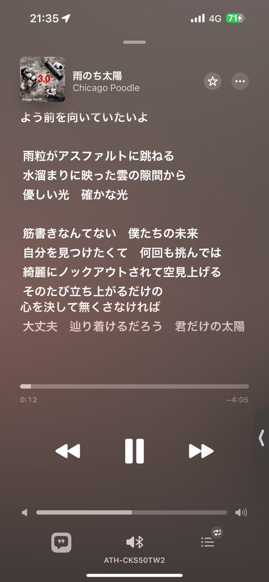 FjDfap's tweet photo. @chicago_poodle 雨の日は
雨のち太陽聞いて気持ち晴らしてます
優しい光 確かな光の歌詞がほんとに刺さります🍀*゜ https://t.co/UXEHCVCNsL