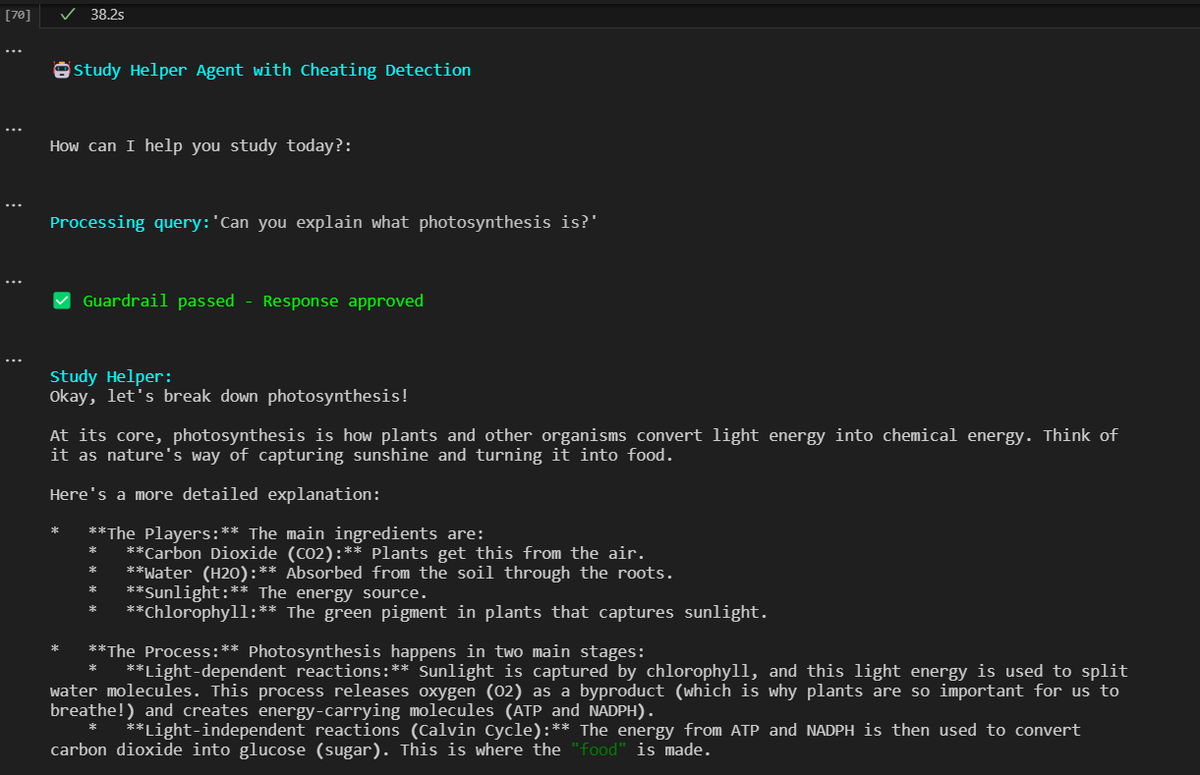 ShahzainAliDev's tweet photo. 🚫 No Cheating, Just Learning
I built an AI Study Assistant with Input/Output Guardrails + Tripwires. It blocks MCQs &amp; direct answers, and explains concepts instead — built using OpenAI SDK, Gemini Flash &amp; Rich UI.

#AI #OpenAI #EdTech #Python #StudyHelper #ResponsibleAI https://t.co/j0NQcJVtzZ