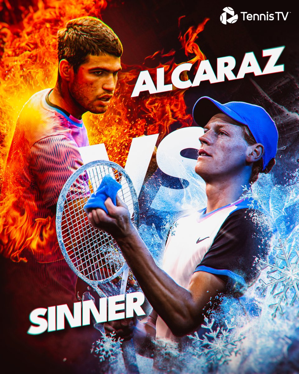 Wake up. 

It's Alcaraz vs Sinner day. 

🔥 🧊 #IBI25