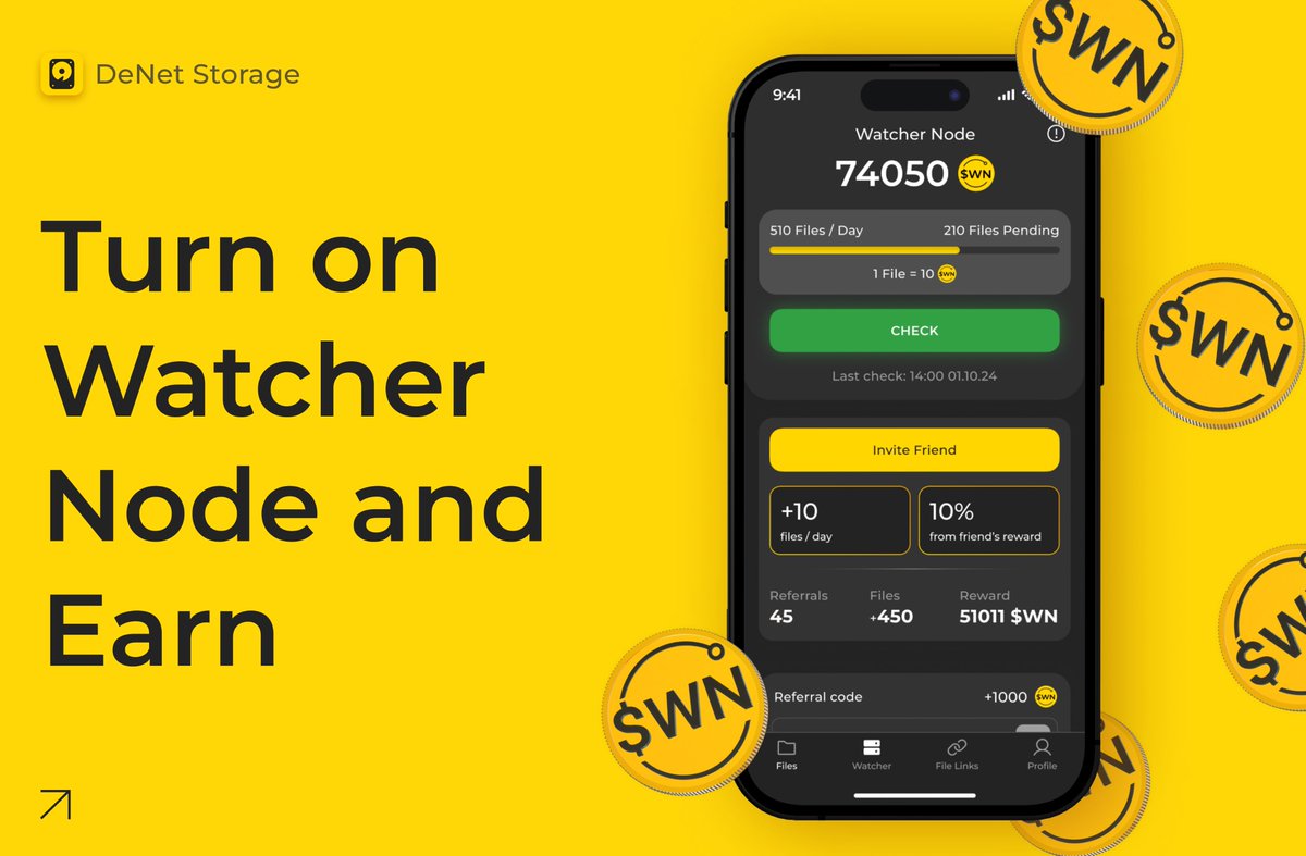 수동소득을 얻고 싶으신가요? 지금 #DeNet Watcher Node를 사용하여 $WN 암호화폐를 획득할 수 있습니다! PlayStore나 AppStore에서 쉽게 다운로드할 수 있습니다. 휴대폰 용량의 0.1%만 투자하면 휴대폰을 수익화하는 것은 매우 쉽습니다. 이미 4,850,000명 이상의 사용자가 이 작업을 수행하고