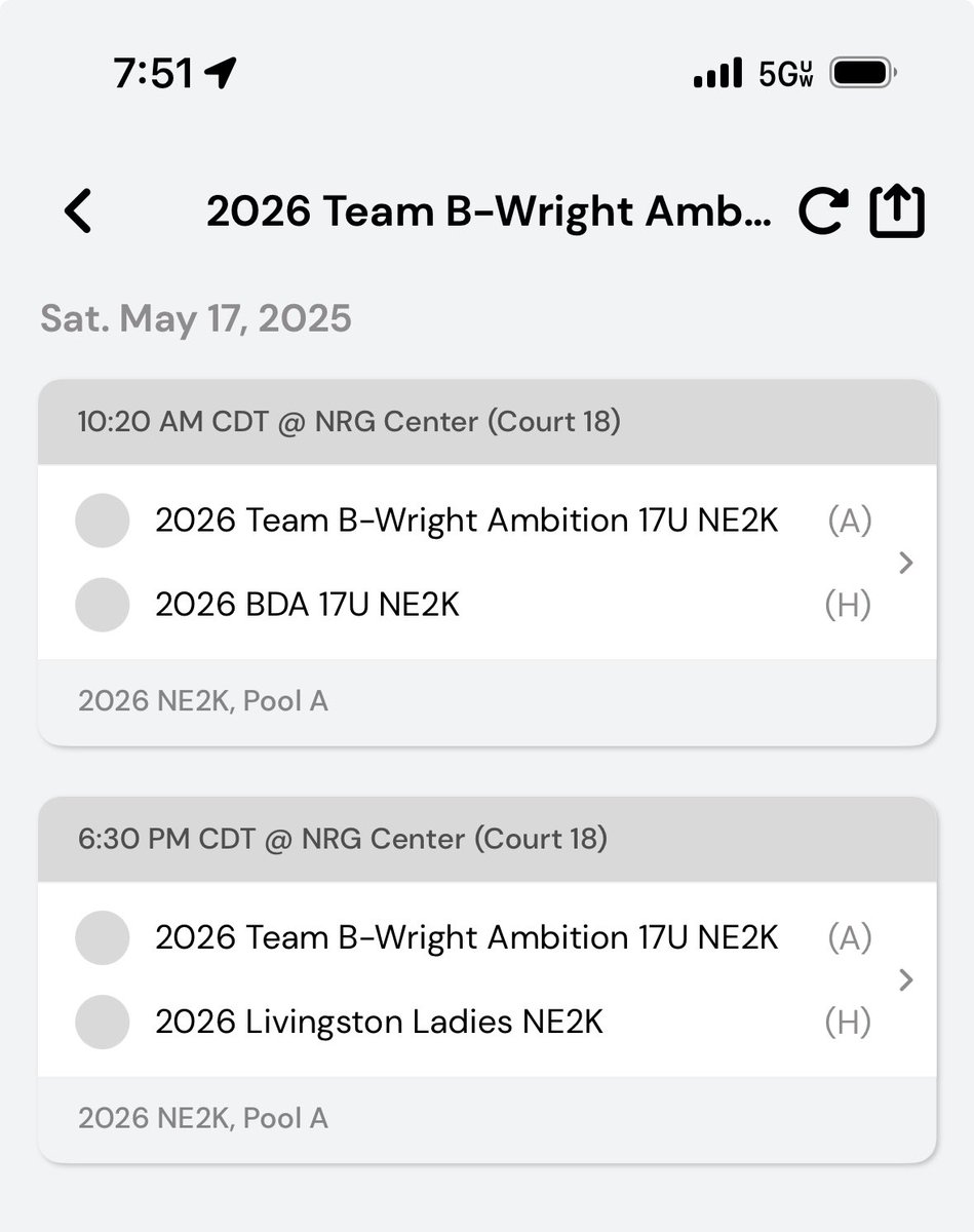Come catch my teams games today at Clash of Clubs !! We play at 10:20 and 6:30!! <a href="/Ambition_Hoops/">Team Brandan Wright Ambition</a> <a href="/TBWexposure/">Team Brandan Wright</a> 
<a href="/CoastalWBB/">Coastal Women’s Basketball</a> <a href="/CoachEW/">Eric Wise</a> <a href="/CoachANichols/">Allison Nichols</a> <a href="/uhspwbb/">UHSP Women’s Basketball</a>  <a href="/coachmcguire/">Mike McGuire</a> <a href="/stantonjenna5/">Jenna Stanton</a> <a href="/CoachOJMU/">Sean O'Regan</a> <a href="/CoachJaida/">CoachJaida</a> <a href="/CoachToddWebb/">Todd Webb</a> <a href="/bakerjmb23/">Jason Baker</a> <a href="/CoachCluesman/">Coach Jamie Cluesman</a>