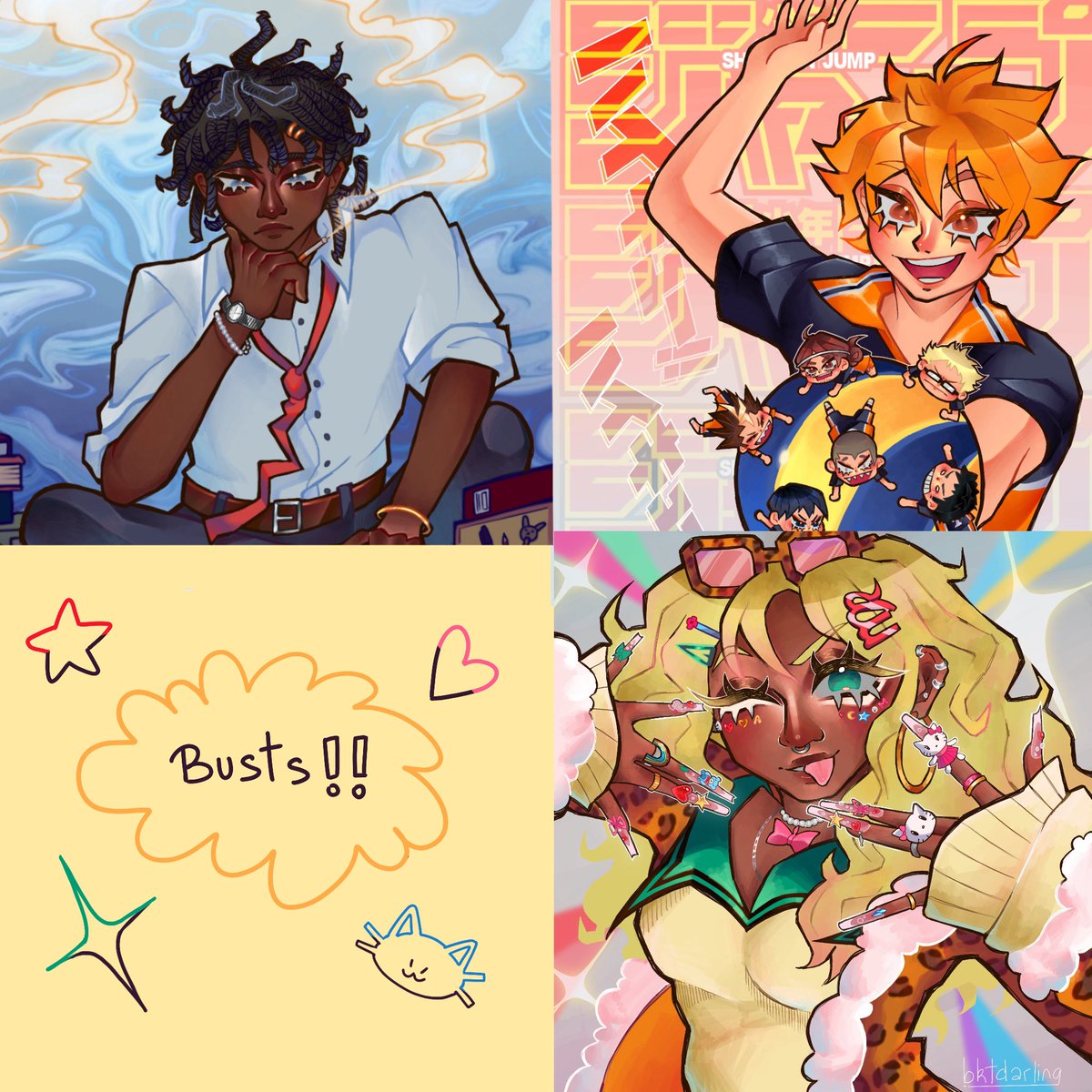 bktdarling's tweet image. ☀️ opening commissions ! ☀️
- 15-20 € for illustrations
- 10 € for character busts
- 3 € for chibis
dm me for more information !
thanks to anyone who shares or takes interest in my art &lt;3