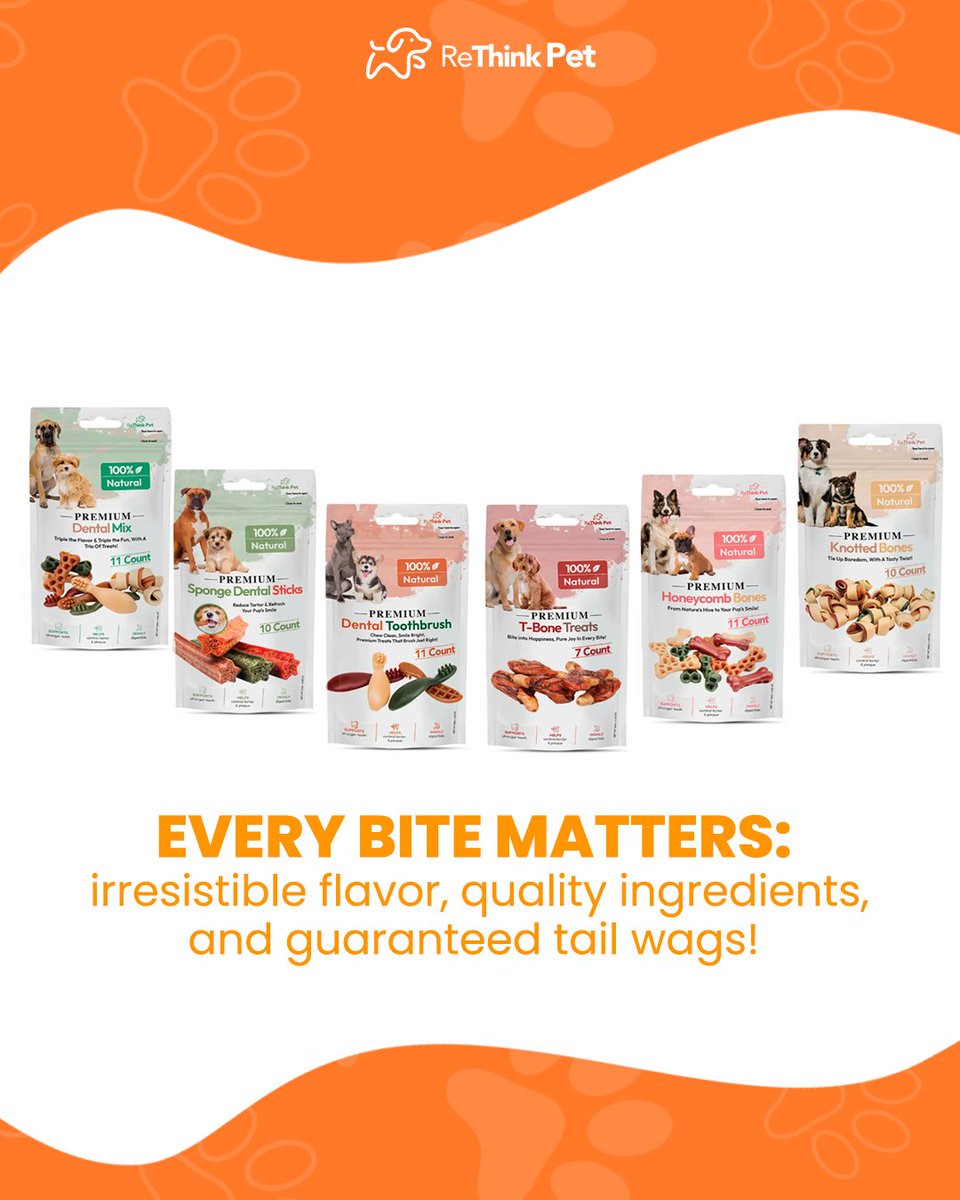 ReThinkPet's tweet photo. Why settle for average treats?

ReThink Pet treats are made with real ingredients, real flavor, and real tail-wagging joy. 🐾 https://t.co/XoeHKrSOOu
