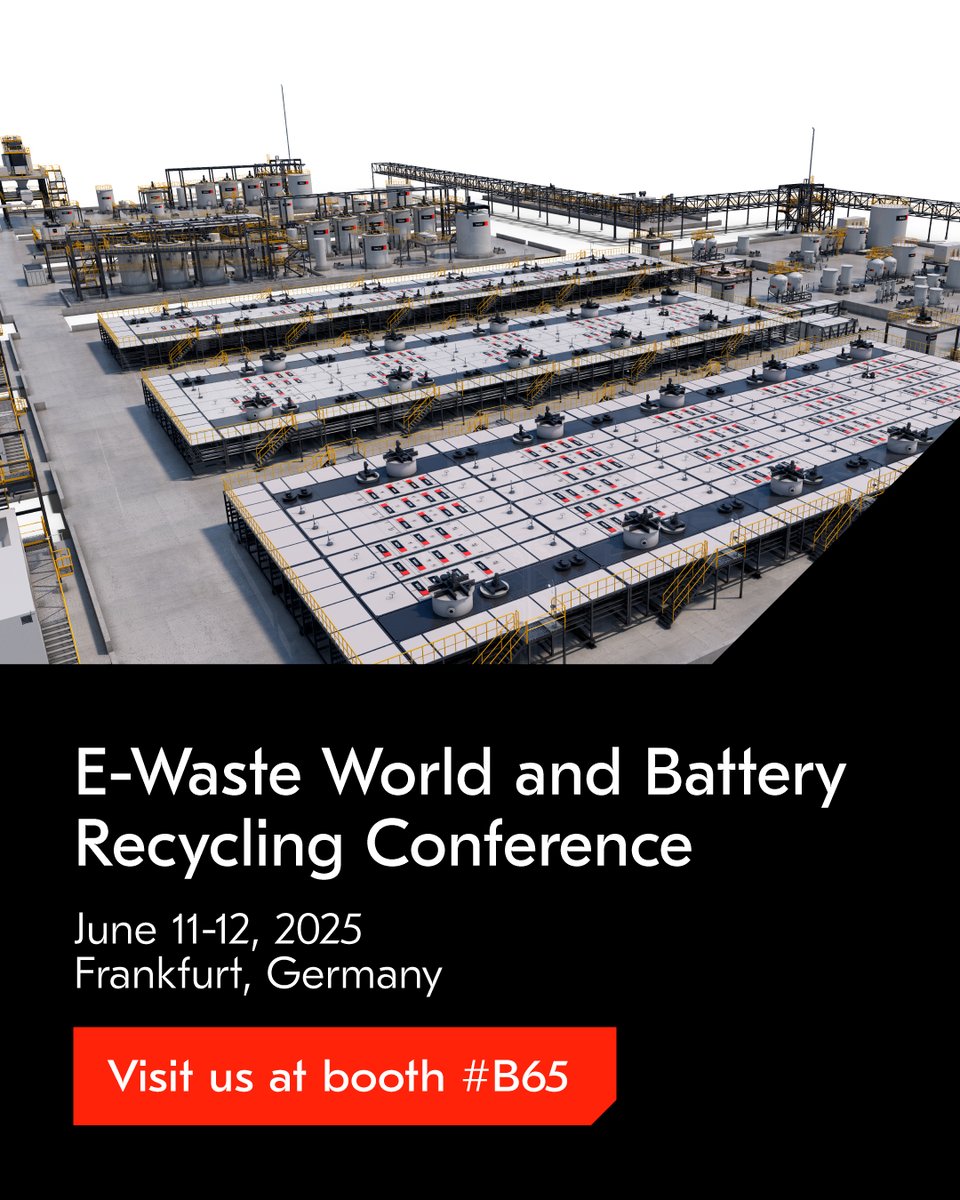 We are exhibiting at the E-Waste World and Battery Recycling Conference, taking place on June 11-12 in Messe Frankfurt, Germany.

We look forward to seeing you soon in Frankfurt!

Read more: brnw.ch/21wSJ7K