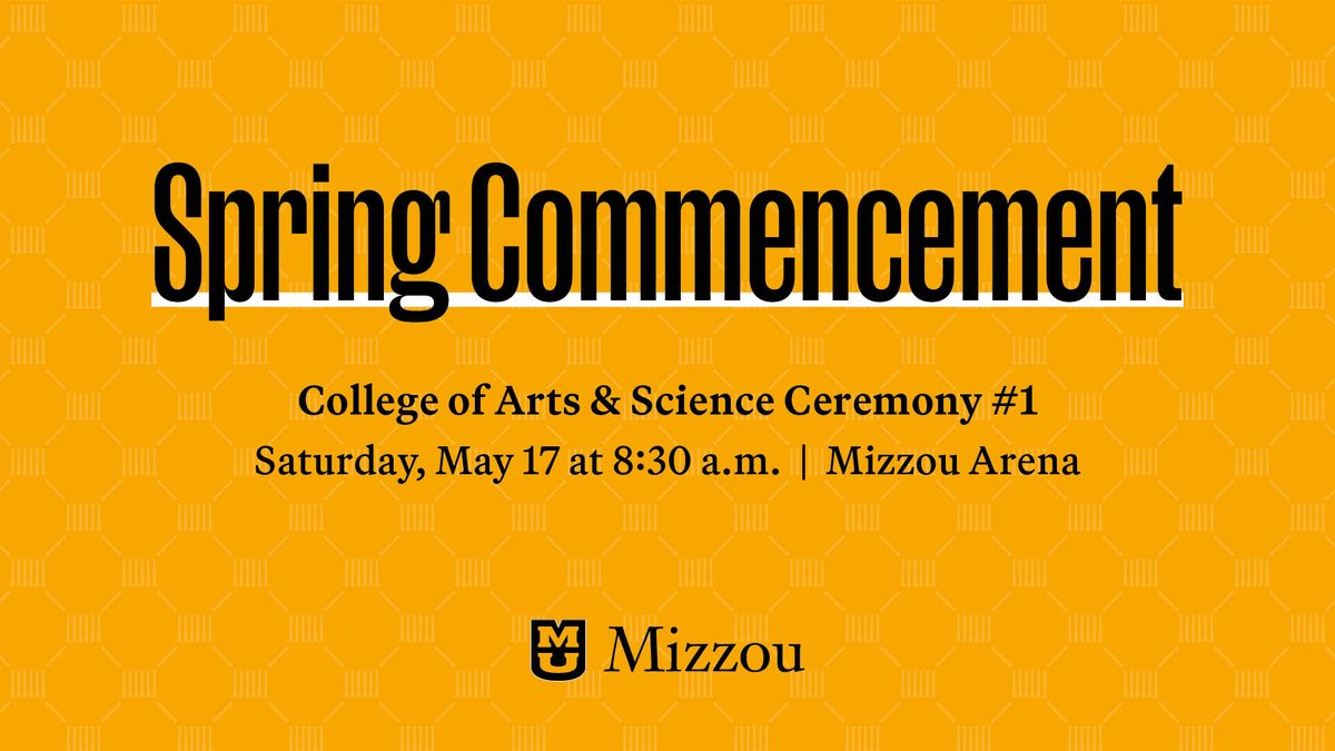 Mizzou (@mizzou) on Twitter photo #Mizzou will host the first of two ceremonies from <a href="/MizzouAandS/">Mizzou College of Arts & Science</a> at 8:30 a.m. inside Mizzou Arena. Watch live here: brnw.ch/21wSJ83
PLEASE NOTE: Mizzou Arena has a clear bag policy. Learn more: brnw.ch/21wSJ82 #Mizzou will host the first of two ceremonies from <a href="/MizzouAandS/">Mizzou College of Arts & Science</a> at 8:30 a.m. inside Mizzou Arena. Watch live here: brnw.ch/21wSJ83
PLEASE NOTE: Mizzou Arena has a clear bag policy. Learn more: brnw.ch/21wSJ82