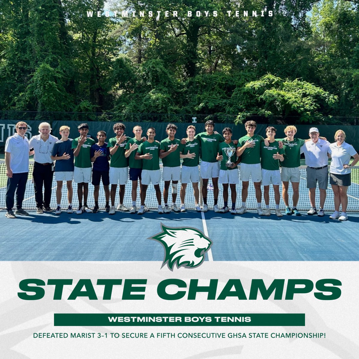 WCAT (@westminsterwcat) on Twitter photo STATE CHAMPS! 🏆🎾 Westminster Boys Tennis took down Marist in a thrilling showdown to bring home the title! 👏💚 #GoCats <a href="/ps_nation_/">Prep Sports Nation</a> STATE CHAMPS! 🏆🎾 Westminster Boys Tennis took down Marist in a thrilling showdown to bring home the title! 👏💚 #GoCats <a href="/ps_nation_/">Prep Sports Nation</a>