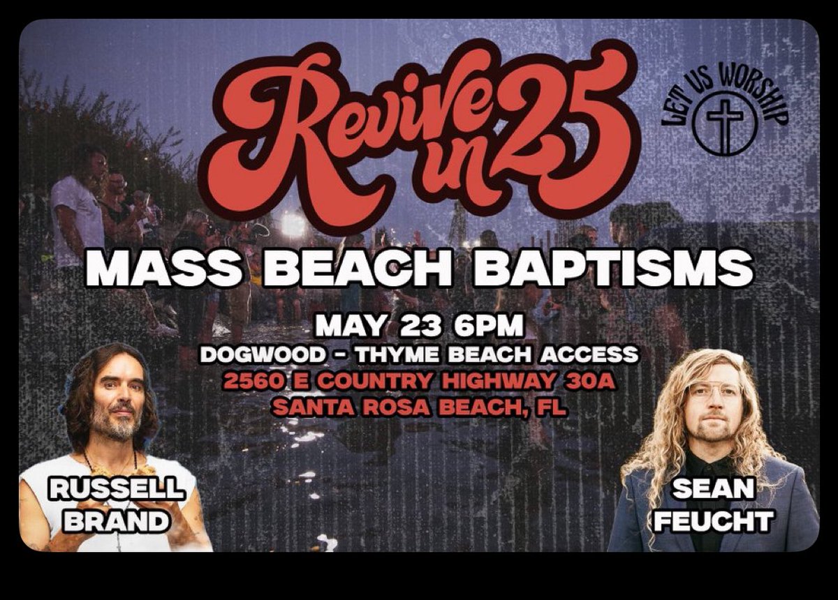 This obvious duo.
So embarrassing. 
And so on brand.. 
Russell Brand has countless SA allegations against him, has only ever confessed Jesus is *a* way not even *the* way and Sean can’t use his name fast enough.  
I am *begging* Christians to stop funding grifters and predators.