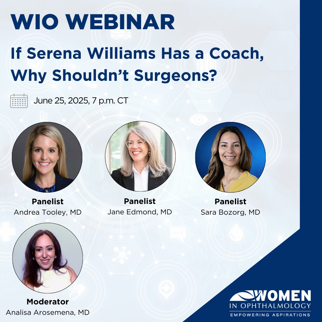 If Serena Williams Has a Coach, Why Shouldn’t Surgeons?  Join us for the next WIO Webinar, where we explore the idea of surgical coaching, seeking support post-training, and providing a path to connecting with a coach June 25, 2025, 7 p.m. CT - shorturl.at/5gZX5