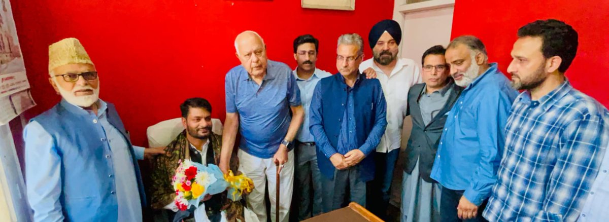 JKYNC (@yncjk) on Twitter photo Dr. Farooq Abdullah, JKNC President, felicitated <a href="/Mir_Mushtaq_/">Mir Mushtaq</a> on his appointment as PP JKYNC KMR. He praised outgoing President <a href="/salmanalisagar/">Salman Sagar</a>'s efforts. Senior leaders Ali Muhammad Sagar, Shammi Oberoi, Showket Mir, <a href="/tanvirsadiq/">Tanvir Sadiq</a>, Shamima Firdous and others were present. Dr. Farooq Abdullah, JKNC President, felicitated <a href="/Mir_Mushtaq_/">Mir Mushtaq</a> on his appointment as PP JKYNC KMR. He praised outgoing President <a href="/salmanalisagar/">Salman Sagar</a>'s efforts. Senior leaders Ali Muhammad Sagar, Shammi Oberoi, Showket Mir, <a href="/tanvirsadiq/">Tanvir Sadiq</a>, Shamima Firdous and others were present.