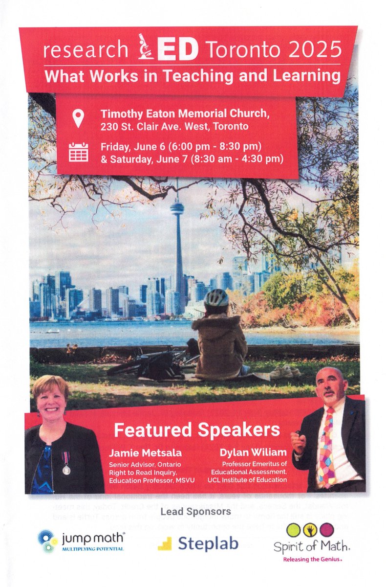 researchED Canada (@researchedcan) on Twitter photo Spread the Word: Our researchED Canada Toronto program (June 6-7, 2025) is now in preparation. Here's a sneak peak at the cover. Join Us for the Canadian education event of the year. It's easy to find tickets on Eventbrite. Yes, that's <a href="/dylanwiliam/">Dylan Wiliam</a> with <a href="/JamieMetsala/">Jamie Metsala 🇨🇦</a> #cdned Spread the Word: Our researchED Canada Toronto program (June 6-7, 2025) is now in preparation. Here's a sneak peak at the cover. Join Us for the Canadian education event of the year. It's easy to find tickets on Eventbrite. Yes, that's <a href="/dylanwiliam/">Dylan Wiliam</a> with <a href="/JamieMetsala/">Jamie Metsala 🇨🇦</a> #cdned