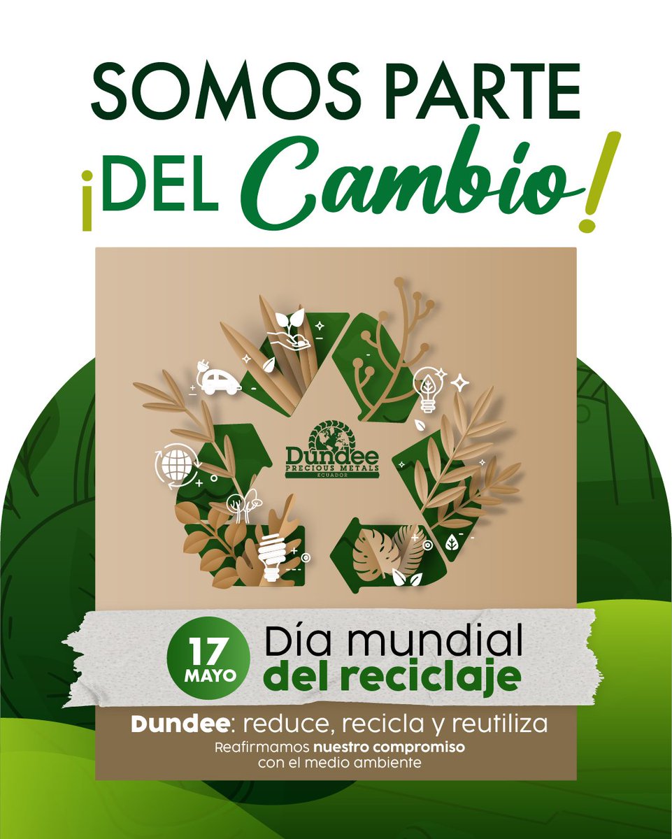 ♻️Día Mundial del Reciclaje ♻️
Creemos que cada acción cuenta, por eso, reducimos, reciclamos y reutilizamos como parte de nuestro compromiso con el planeta. 🌍
Este 17 de mayo, reafirmamos nuestra responsabilidad ambiental y te invitamos a ser parte del cambio.
#DíaDelReciclaje