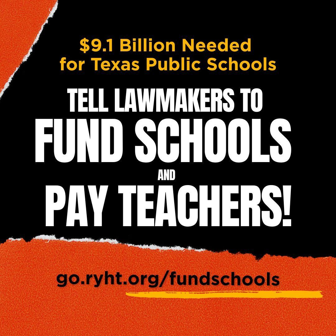 Be the advocate our students need! Your voice has power. Join Texas teachers in pushing for crucial school funding: ➡️ go.ryht.org/fundschools #teachervoice #txed #txlege